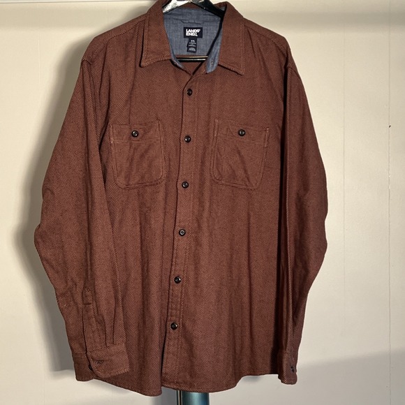 Lands' End Other - Land's End‎ Thick Brown Herringbone Flannel Shirt Mens Size XXL